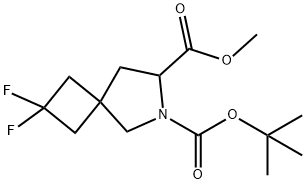 6-(1,1-Dimethylethyl) 7-methyl 2,2-difluoro-6-azaspiro[3.4]octane-6,7-dicarboxylate Struktur