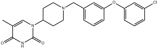 1-[1-[[3-(3-Chlorophenoxy)phenyl]methyl]-4-piperidinyl]-5-methyl-2,4(1H,3H)-pyrimidinedione Struktur