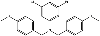 6-Bromo-4-chloro-N,N-bis[(4-methoxyphenyl)methyl]-2-pyridinamine Struktur