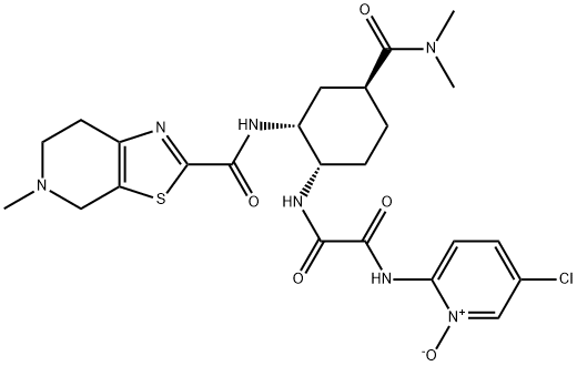 Ethanediamide, N1-(5-chloro-1-oxido-2-pyridinyl)-N2-[(1S,2R,4S)-4-[(dimethylamino)carbonyl]-2-[[(4,5,6,7-tetrahydro-5-methylthiazolo[5,4-c]pyridin-2-yl)carbonyl]amino]cyclohexyl]- Struktur