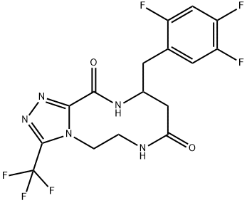 1,2,4-Triazolo[3,4-c][1,4,7]triazecine-8,12(5H,9H)-dione, 6,7,10,11-tetrahydro-3-(trifluoromethyl)-10-[(2,4,5-trifluorophenyl)methyl]- Struktur