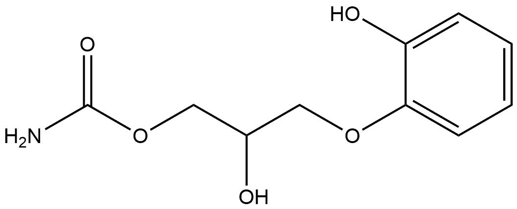 1,2-Propanediol, 3-(2-hydroxyphenoxy)-, 1-carbamate Struktur