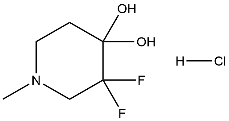 3,3-difluoro-1-methylpiperidine-4,4-diol hydrochloride Struktur