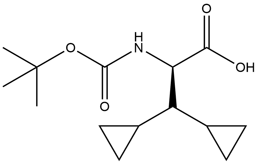 Cyclopropanepropanoic acid, β-cyclopropyl-α-[[(1,1-dimethylethoxy)carbonyl]amino]-, (αR)- Struktur