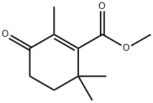 1-Cyclohexene-1-carboxylic acid, 2,6,6-trimethyl-3-oxo-, methyl ester Struktur