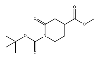 1,4-Piperidinedicarboxylic acid, 2-oxo-, 1-(1,1-dimethylethyl) 4-methyl ester Struktur