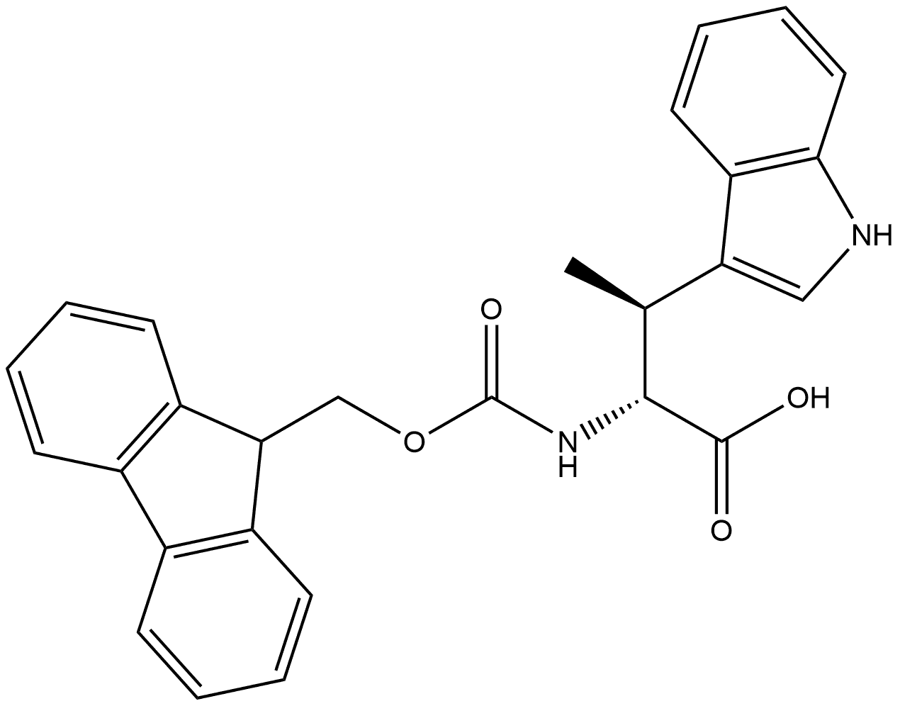 D-Tryptophan, N-[(9H-fluoren-9-ylmethoxy)carbonyl]-β-methyl-, (βS)- (9CI) Struktur