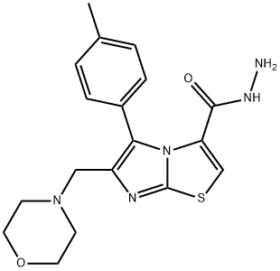 Imidazo[2,1-b]thiazole-3-carboxylic acid, 5-(4-methylphenyl)-6-(4-morpholinylmethyl)-, hydrazide Struktur