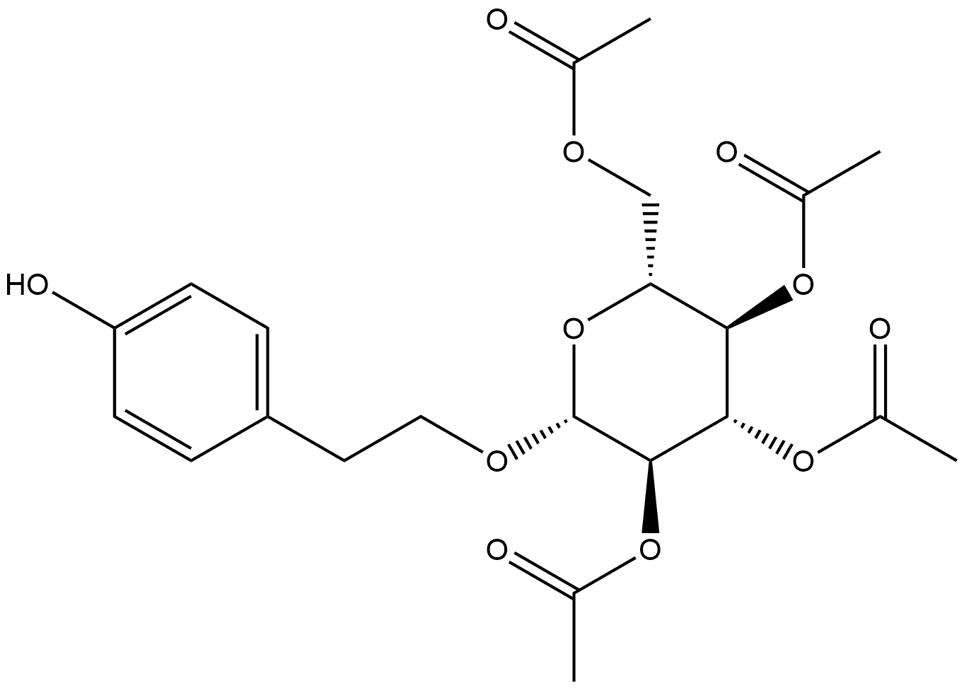 β-D-Glucopyranoside, 2-(4-hydroxyphenyl)ethyl, 2,3,4,6-tetraacetate