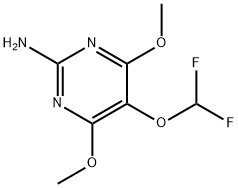 2-Pyrimidinamine, 5-(difluoromethoxy)-4,6-dimethoxy- Struktur