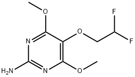 2-Pyrimidinamine, 5-(2,2-difluoroethoxy)-4,6-dimethoxy- Struktur