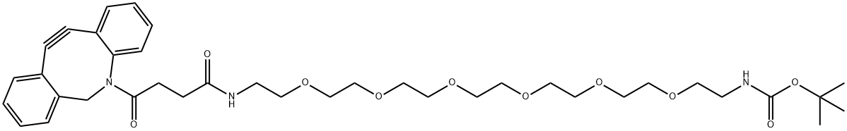 5,8,11,14,17,20-Hexaoxa-2,23-diazaheptacosanoic acid, 27-(11,12-didehydrodibenz[b,f]azocin-5(6H)-yl)-24,27-dioxo-, 1,1-dimethylethyl ester Struktur