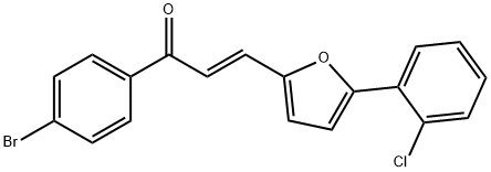 2-Propen-1-one, 1-(4-bromophenyl)-3-[5-(2-chlorophenyl)-2-furanyl]-, (2E)- Struktur