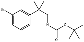 Spiro[cyclopropane-1,3'-[3H]indole]-1'(2'H)-carboxylic acid, 5'-bromo-, 1,1-dimethylethyl ester Struktur