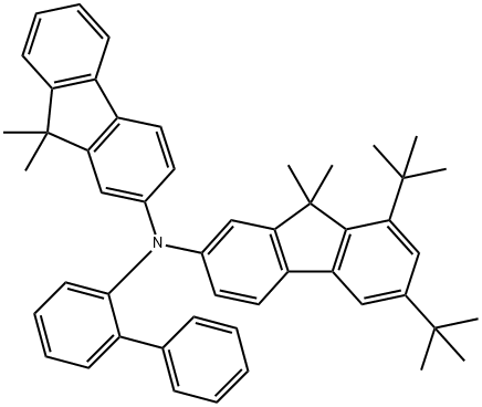 9H-Fluoren-2-amine, N-[1,1'-biphenyl]-2-yl-6,8-bis(1,1-dimethylethyl)-N-(9,9-dimethyl-9H-fluoren-2-yl)-9,9-dimethyl- Struktur