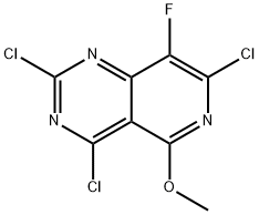 Pyrido[4,3-d]pyrimidine, 2,4,7-trichloro-8-fluoro-5-methoxy- Struktur