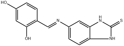 2H-Benzimidazole-2-thione, 5-[[(2,4-dihydroxyphenyl)methylene]amino]-1,3-dihydro- Struktur