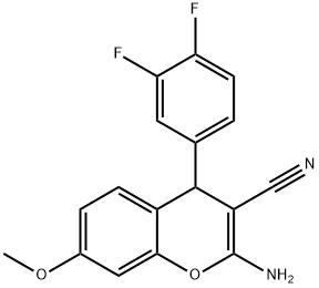 2-Amino-4-(3,4-difluorophenyl)-7-methoxy-4H-1-benzopyran-3-carbonitrile Struktur