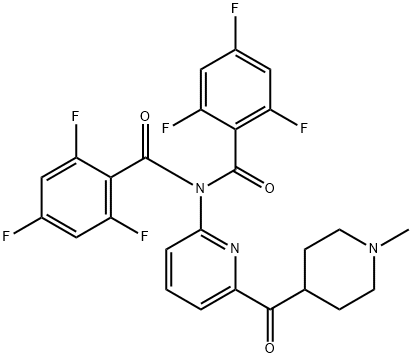 Benzamide, 2,4,6-trifluoro-N-[6-[(1-methyl-4-piperidinyl)carbonyl]-2-pyridinyl]-N-(2,4,6-trifluorobenzoyl)- Struktur