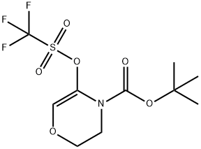 1,1-Dimethylethyl 2,3-dihydro-5-[[(trifluoromethyl)sulfonyl]oxy]-4H-1,4-oxazine-4-carboxylate Struktur