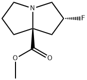 1H-Pyrrolizine-7a(5H)-carboxylic acid, 2-fluorotetrahydro-, methyl ester, (2R,7aS)- Struktur