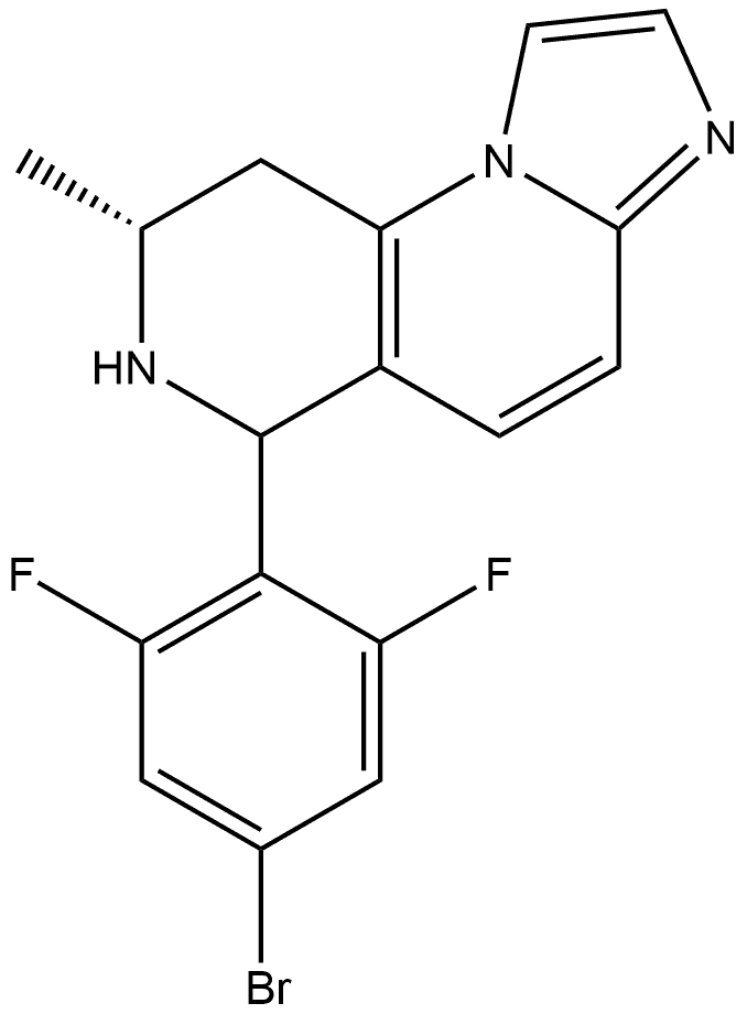 (8R)-6-(4-bromo-2,6-difluorophenyl)-8-methyl-6,7,8,9-tetrahydroimidazo[1,2-a][1,6]naphthyridine Struktur