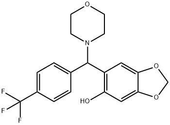 1,3-Benzodioxol-5-ol, 6-[4-morpholinyl[4-(trifluoromethyl)phenyl]methyl]- Struktur