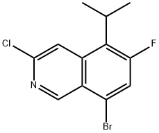 Isoquinoline, 8-bromo-3-chloro-6-fluoro-5-(1-methylethyl)- Struktur