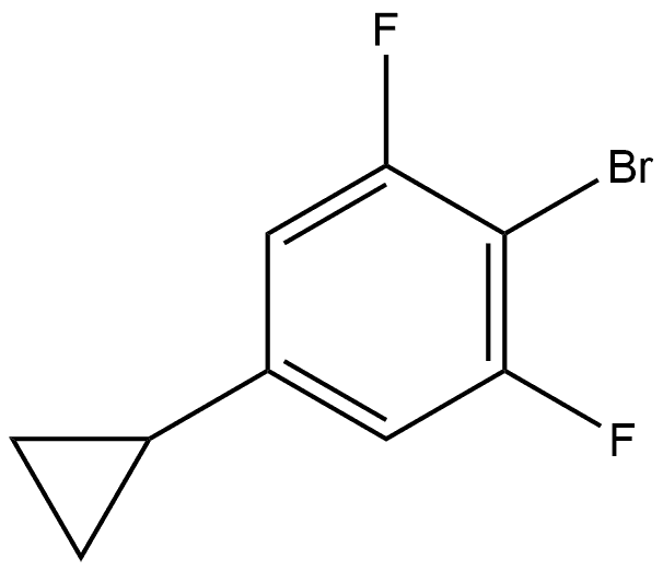 2-Bromo-5-cyclopropyl-1,3-difluorobenzene Struktur