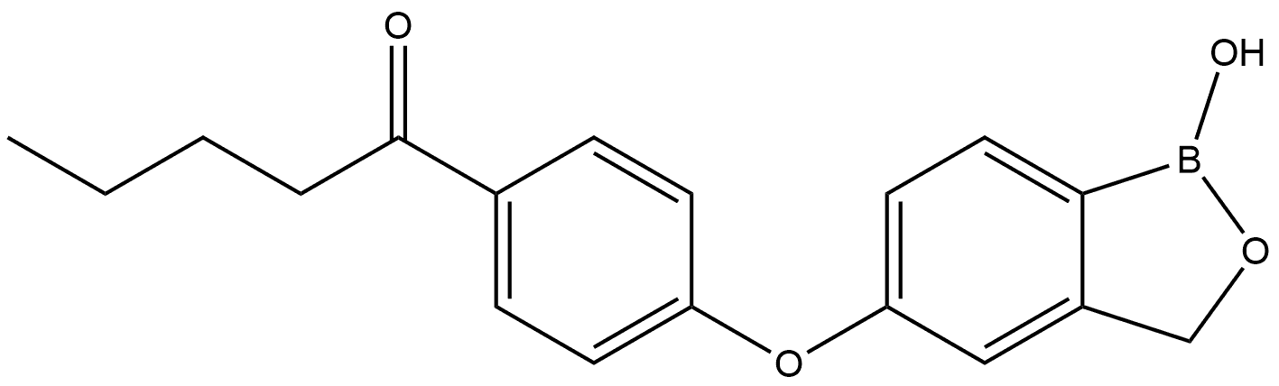 1-Pentanone, 1-[4-[(1,3-dihydro-1-hydroxy-2,1-benzoxaborol-5-yl)oxy]phenyl]- Struktur