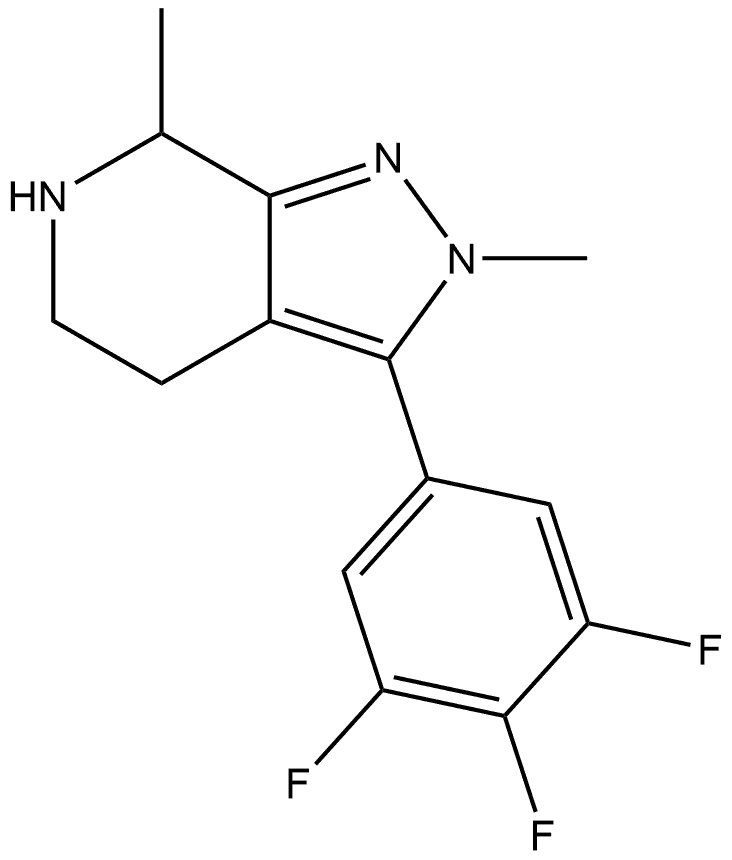 2,7-dimethyl-3-(3,4,5-trifluorophenyl)-4,5,6,7-tetrahydro-2H-pyrazolo[3,4-c]pyridine Struktur