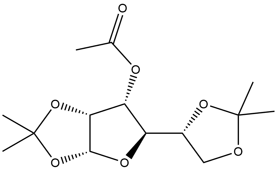 α-D-Allofuranose, 1,2:5,6-bis-O-(1-methylethylidene)-, 3-acetate Struktur