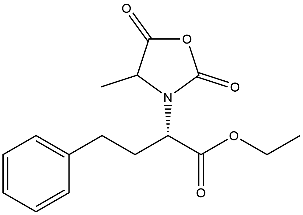 3-Oxazolidineacetic acid, 4-methyl-2,5-dioxo-α-(2-phenylethyl)-, ethyl ester, (αS)-