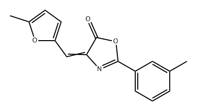 5(4H)-Oxazolone, 4-[(5-methyl-2-furanyl)methylene]-2-(3-methylphenyl)- Struktur