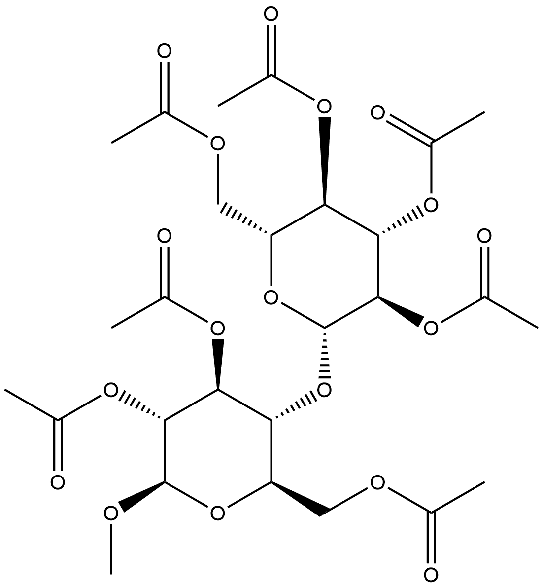 Methyl β-D-cellobioside heptaacetate Struktur