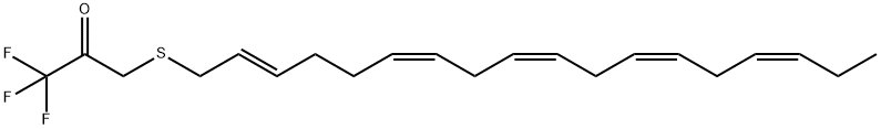 2-Propanone, 1,1,1-trifluoro-3-[(2E,6Z,9Z,12Z,15Z)-2,6,9,12,15-octadecapentaen-1-ylthio]- Struktur