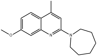 Quinoline, 2-(hexahydro-1H-azepin-1-yl)-7-methoxy-4-methyl- Struktur