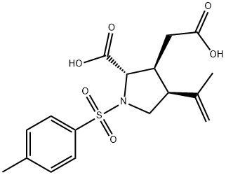 3-Pyrrolidineacetic acid, 2-carboxy-4-(1-methylethenyl)-1-[(4-methylphenyl)sulfonyl]-, (2S,3S,4S)- Struktur