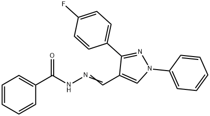 Benzoic acid, 2-[[3-(4-fluorophenyl)-1-phenyl-1H-pyrazol-4-yl]methylene]hydrazide Struktur