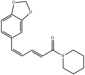 2,4-Pentadien-1-one, 5-(1,3-benzodioxol-5-yl)-1-(1-piperidinyl)-, (2E,4Z)- Struktur