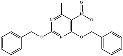 Pyrimidine, 4-methyl-5-nitro-2,6-bis(phenylmethoxy)- Struktur