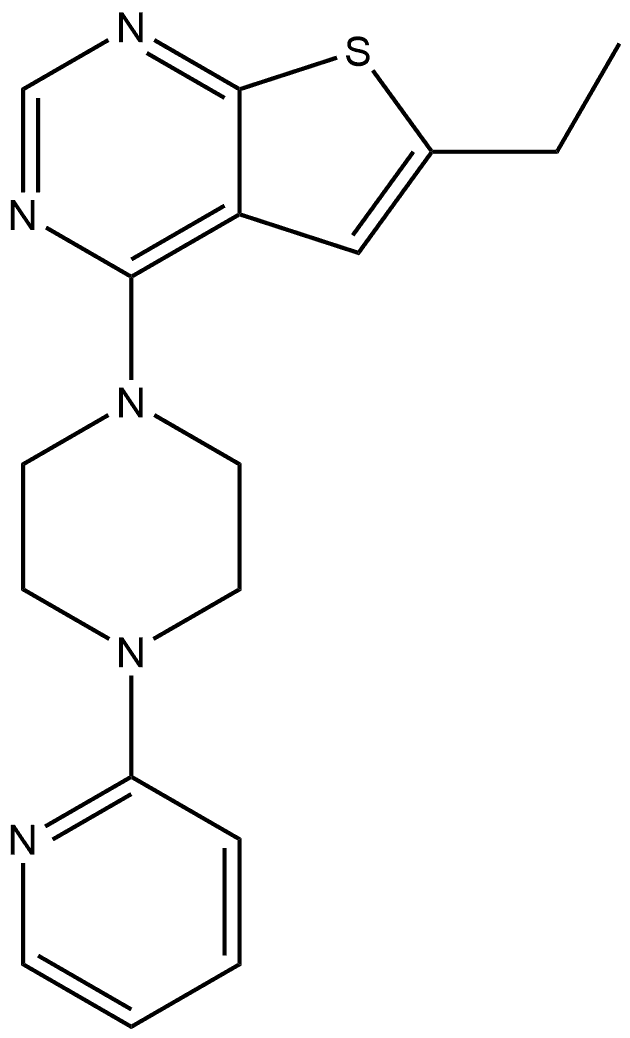 6-Ethyl-4-[4-(2-pyridinyl)-1-piperazinyl]thieno[2,3-d]pyrimidine Struktur