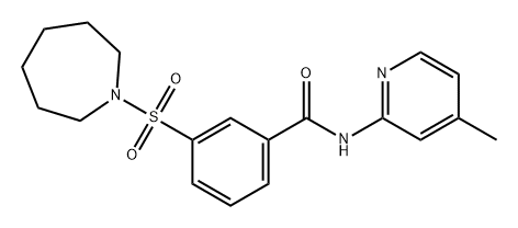 Benzamide, 3-[(hexahydro-1H-azepin-1-yl)sulfonyl]-N-(4-methyl-2-pyridinyl)- Struktur