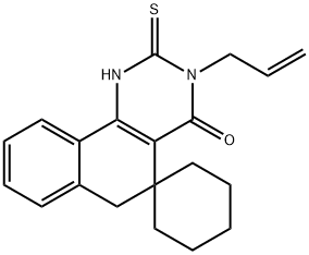 3-prop-2-enyl-2-sulfanylidenespiro[1,6-dihydrobenzo[h]quinazoline-5,1'-cyclohexane]-4-one Struktur