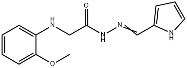 2-[(2-methoxyphenyl)amino]-N'-(1H-pyrrol-2-ylmethylene)acetohydrazide (non-preferred name) Struktur