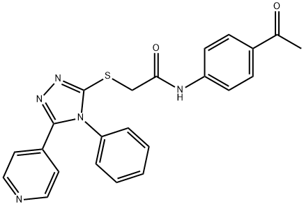 Acetamide, N-(4-acetylphenyl)-2-[[4-phenyl-5-(4-pyridinyl)-4H-1,2,4-triazol-3-yl]thio]- Struktur