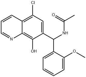 Acetamide, N-[(5-chloro-8-hydroxy-7-quinolinyl)(2-methoxyphenyl)methyl]- Struktur