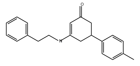 2-Cyclohexen-1-one, 5-(4-methylphenyl)-3-[(2-phenylethyl)amino]- Struktur