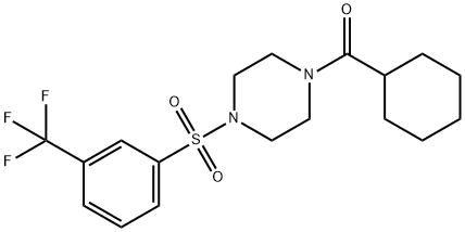 Methanone, cyclohexyl[4-[[3-(trifluoromethyl)phenyl]sulfonyl]-1-piperazinyl]- Struktur