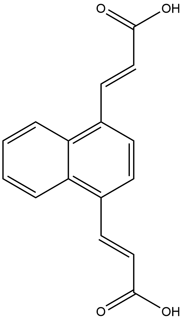 2-Propenoic acid, 3,3′-(1,4-naphthalenediyl)bis-, (2E,2′E)- Struktur